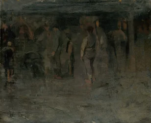 Düstere Messe II. (Skizze einer Gruppe von Männern)